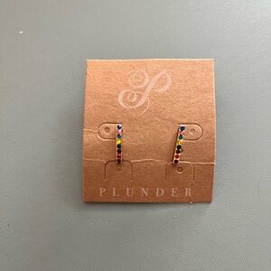 Gold Multi colored gem earrings
